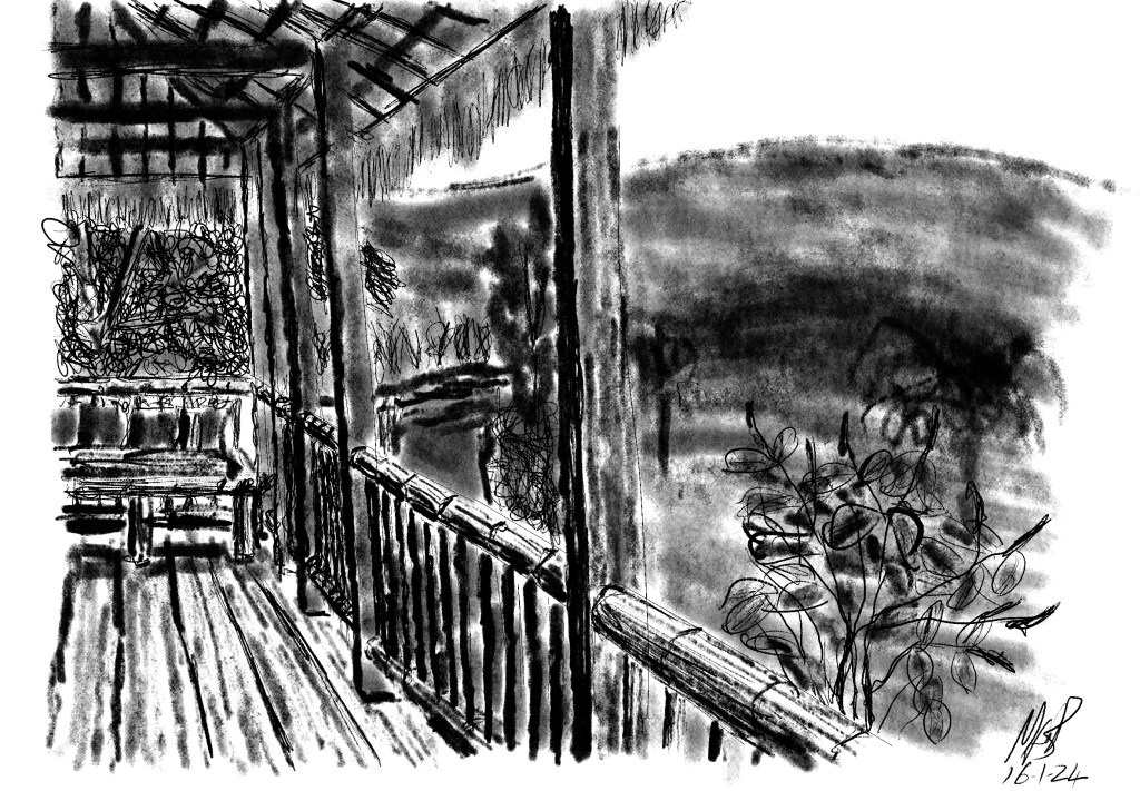 Lisu Lodge, Mae Taeng – Balcony&nbsp;Sketch